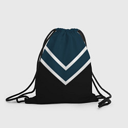 Рюкзак-мешок Синий с чёрным и белые полосы, цвет: 3D-принт