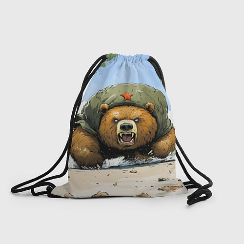 Мешок для обуви Злой медведь со звездой СССР / 3D-принт – фото 1
