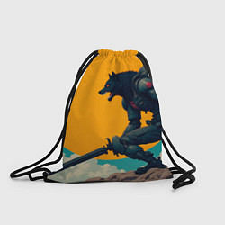 Рюкзак-мешок Киберчеловек-волк, цвет: 3D-принт