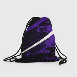 Рюкзак-мешок Color black purple line, цвет: 3D-принт