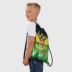 Рюкзак-мешок Россия на фоне зеленого огня, цвет: 3D-принт — фото 2