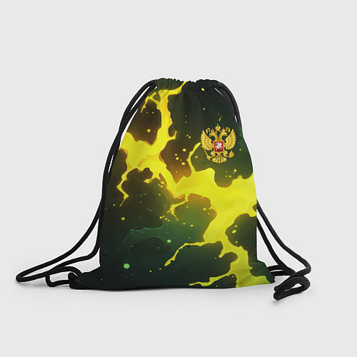 Мешок для обуви Герб России зеленый разлом / 3D-принт – фото 1
