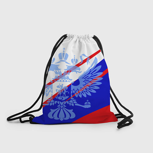 Мешок для обуви Герб на фоне цветов флага бело-сине-красный / 3D-принт – фото 1