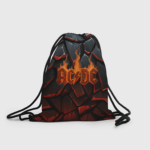 Мешок для обуви ACDC огненный лого на камнях / 3D-принт – фото 1
