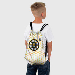 Рюкзак-мешок Бостон Брюинз - белые соты, цвет: 3D-принт — фото 2