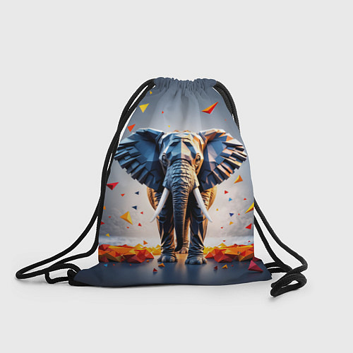 Мешок для обуви Геометрический слон и цветные полигоны / 3D-принт – фото 1