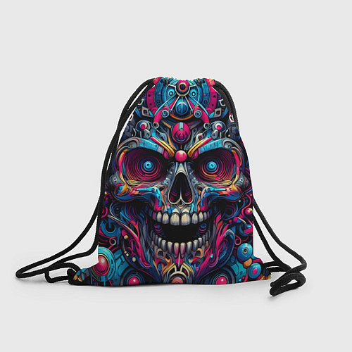Мешок для обуви Colorful cyber skull - pattern / 3D-принт – фото 1