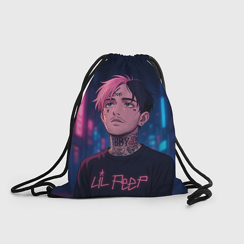 Мешок для обуви LiL Peep - Неоновый аниме арт / 3D-принт – фото 1