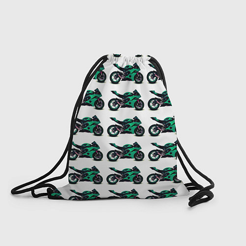 Мешок для обуви Motorcycle turquoise / 3D-принт – фото 1