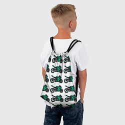 Рюкзак-мешок Motorcycle turquoise, цвет: 3D-принт — фото 2