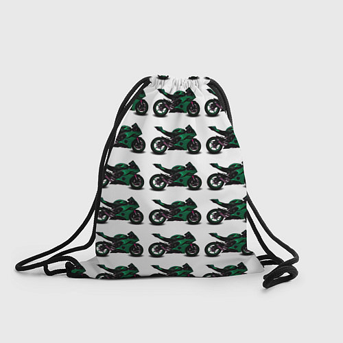 Мешок для обуви Motorbike dark green / 3D-принт – фото 1