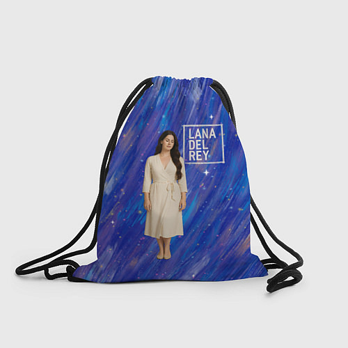 Мешок для обуви Lana Del Rey в белом классическом платье на синем / 3D-принт – фото 1