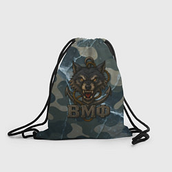 Рюкзак-мешок ВМФ волк на камуфляже, цвет: 3D-принт