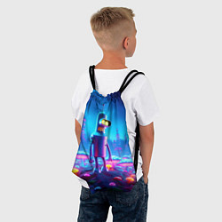 Рюкзак-мешок Бендер на сказочной неоновой грибной планете - ней, цвет: 3D-принт — фото 2