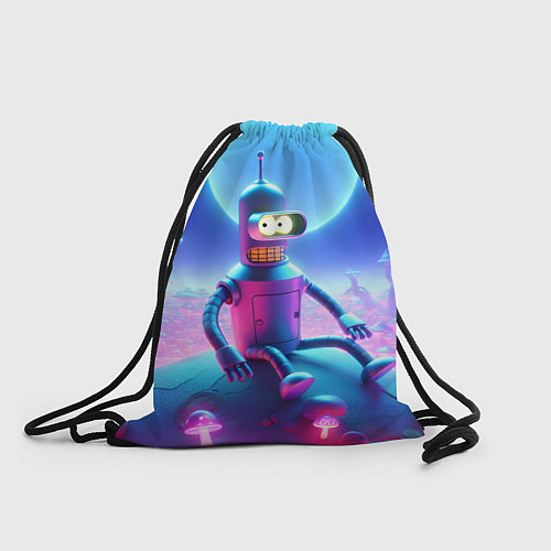 Мешок для обуви Bender bending robot on the amazing neon mushroom / 3D-принт – фото 1
