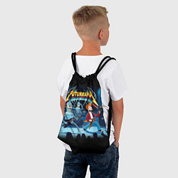 Рюкзак-мешок Rock group Futurama - ai art fantasy, цвет: 3D-принт — фото 2