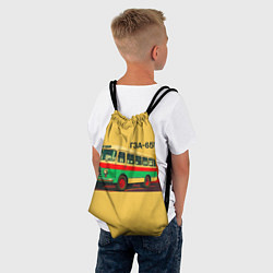 Рюкзак-мешок Ретро автобус ГЗА-651 поп-арт, цвет: 3D-принт — фото 2