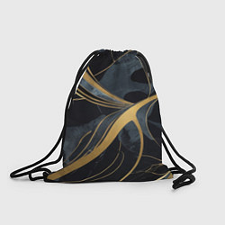 Рюкзак-мешок Мраморный узор с золотыми полосками, цвет: 3D-принт