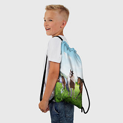 Рюкзак-мешок Лошади в степи, цвет: 3D-принт — фото 2