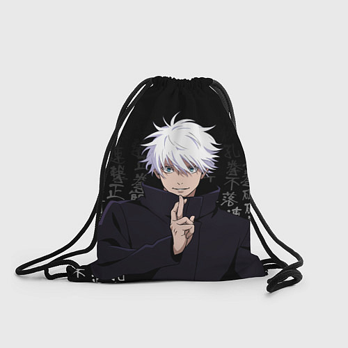 Мешок для обуви Годжо Сатору на фоне иероглифов / 3D-принт – фото 1