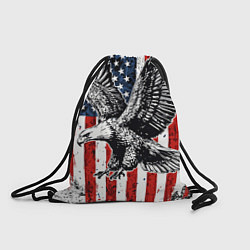 Рюкзак-мешок Орел на фоне американского флага USA, цвет: 3D-принт