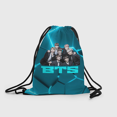 Мешок для обуви BTS неоновые голубые плиты / 3D-принт – фото 1