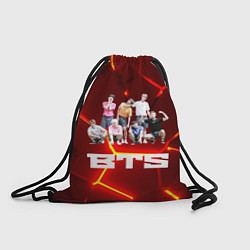 Рюкзак-мешок BTS красные плиты с неоновым свечением, цвет: 3D-принт