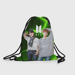 Мешок для обуви BTS зеленые неоновые плиты