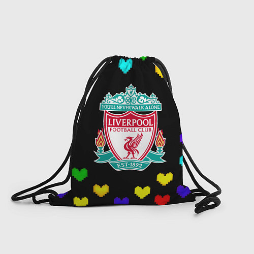Мешок для обуви Ливерпуль пиксельные сердца / 3D-принт – фото 1
