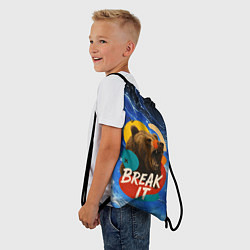 Рюкзак-мешок Break it злой медведь, цвет: 3D-принт — фото 2