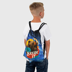 Рюкзак-мешок Break it злой медведь, цвет: 3D-принт — фото 2