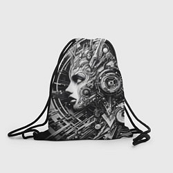 Рюкзак-мешок Cyber girl - ai art fantasy graffiti, цвет: 3D-принт