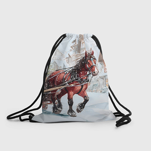 Мешок для обуви Лошадка с упряжкой подарков / 3D-принт – фото 1