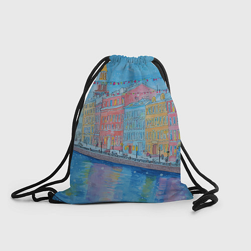 Мешок для обуви Новогодний рисованный Санкт-Петербург / 3D-принт – фото 1