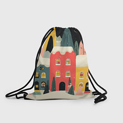 Рюкзак-мешок Разноцветные новогодние дома, цвет: 3D-принт