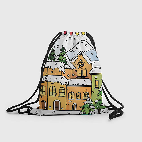 Мешок для обуви Новогодний снегопад / 3D-принт – фото 1