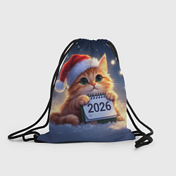 Рюкзак-мешок Кот который ждет новый год, цвет: 3D-принт