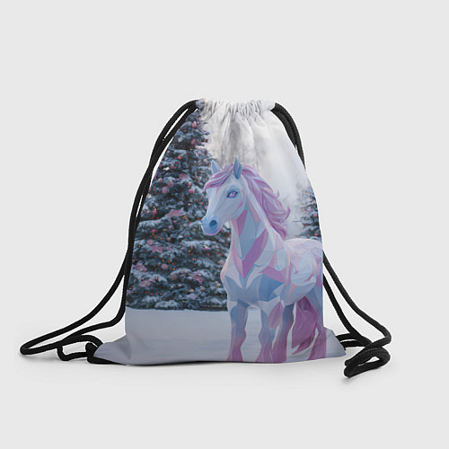 Мешок для обуви Геометрическая новогодняя лошадка / 3D-принт – фото 1