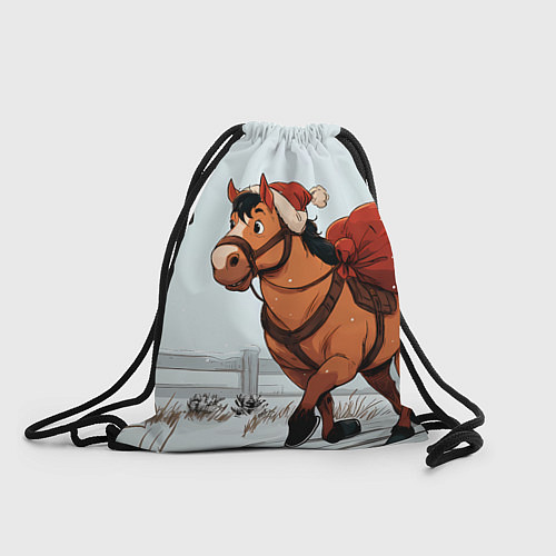 Мешок для обуви Лошадка везет новогодние подарки / 3D-принт – фото 1