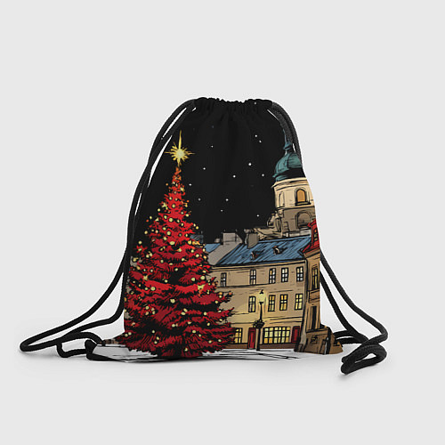 Мешок для обуви Красная новогодняя елка / 3D-принт – фото 1