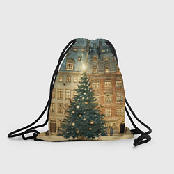Рюкзак-мешок Новогодний старый город, цвет: 3D-принт