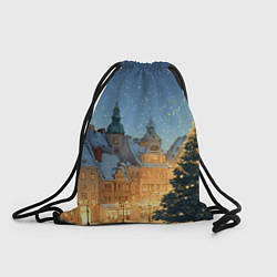 Рюкзак-мешок Новый год в старом городе, цвет: 3D-принт