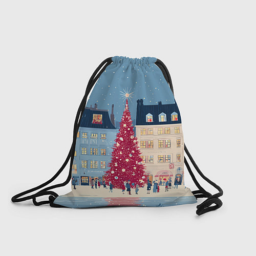 Мешок для обуви Новогоднее гуляние у красной елки / 3D-принт – фото 1