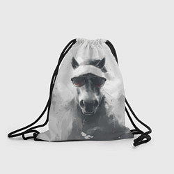 Рюкзак-мешок Черно-белый новогодний конь, цвет: 3D-принт