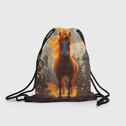 Мешок для обуви Огненная лошадь в стиле стимпанк / 3D-принт – фото 1