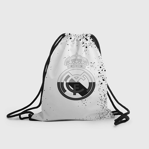 Мешок для обуви Реал Мадрид черно белые краски / 3D-принт – фото 1