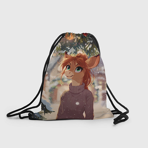 Мешок для обуви Новогодняя аниме лошадка / 3D-принт – фото 1