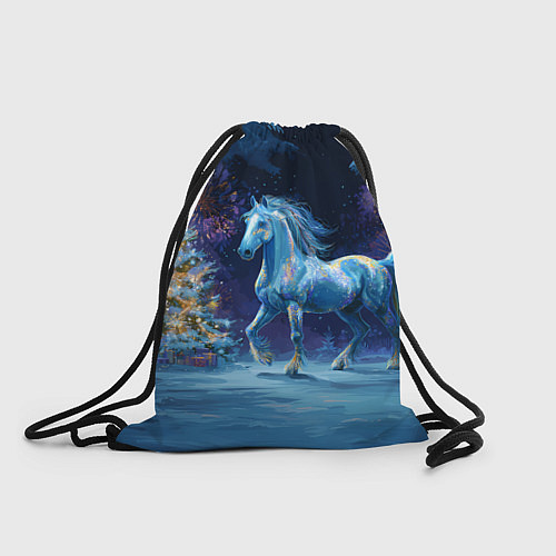 Мешок для обуви Сияющая новогодняя лошадка / 3D-принт – фото 1