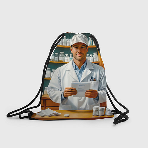 Мешок для обуви Фармацевт у аптечных полок / 3D-принт – фото 1