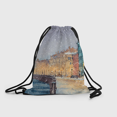 Мешок для обуви Санкт-Петербург - снегопад / 3D-принт – фото 1